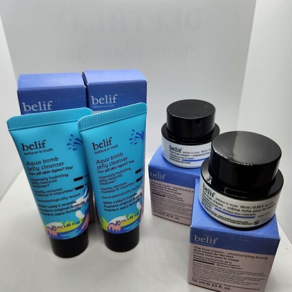 NIB Belif Bundle (2) Moisturizing Bomb & (2) Jelly Cleanser Travel Size - Picture 1 of 4
